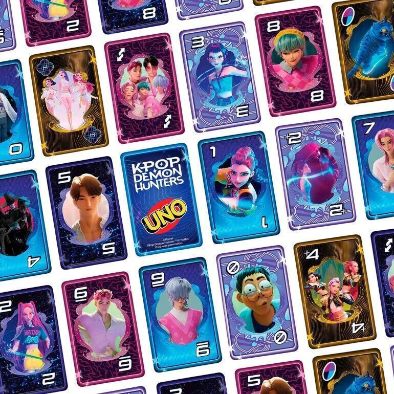 Mattel UNO K Pop Demon Hunters (JRV01) – Επιτραπέζιο Παιχνίδι με Κάρτες για 2-10 Παίκτες, 7+ Ετών