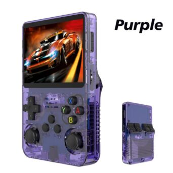 36S Retro Handheld Console Φορητη Κονσολα Ρετρο 64GB Purple Transparent – 15000+ Games, IPS 3.5”, RGB Lighting, Dual Analog, PS1/PSP/N64/Dreamcast/SNES/GBA/NES/Sega/Arcade Retro Gaming Console