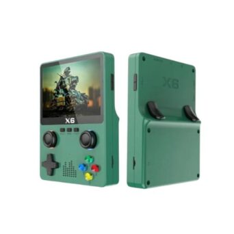 X6 Retro Handheld Console Ρετρο Κονσολα Green – 6000+ Games, IPS 3.5” 640x480, Dual Analog, NES/GBA/SNES/MD/Arcade Portable Gaming Console