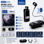 AKZ Q36 Wireless Stereo Headset Bluetooth 5.4 με Αναδιπλούμενο Ενσύρματο Ακουστικό, LED Οθόνη & USB-C Φόρτιση