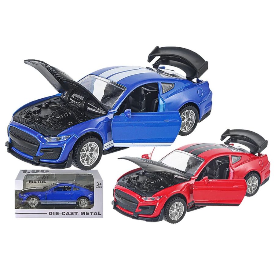 ToyMarkt Die Cast Ford Mustang 1:36 Pull Back Μεταλλικό Αυτοκίνητο 15cm – Muscle Car με Μηχανισμό Τριβής για Παιδιά 3+ Ετών