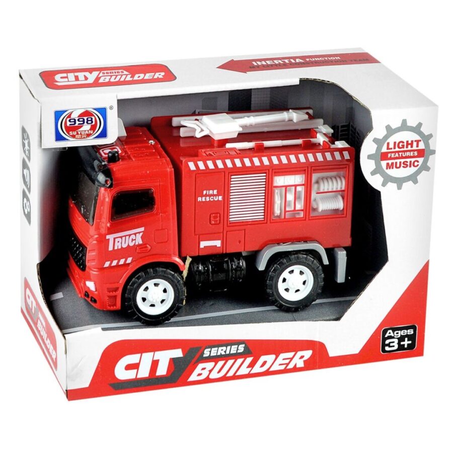 ToyMarkt Πυροσβεστικό Όχημα Friction 29cm – Πυροσβεστική με Κίνηση Τριβής για Παιδιά 3+ Ετών