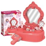 ToyMarkt Παιδική Τουαλέτα Ομορφιάς με Καθρέφτη & 7 Αξεσουάρ 32x25x85cm – Σετ Κομμωτηρίου για Παιδιά 3+ Ετών