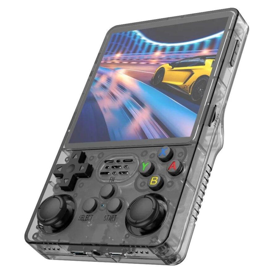 X6 Retro Handheld Console Κονσολα Ρετρο Black Transparent – 6000+ Games, IPS 3.5” 640x480, Dual Analog, NES/GBA/SNES/MD/PS1/Arcade Portable Gaming Console