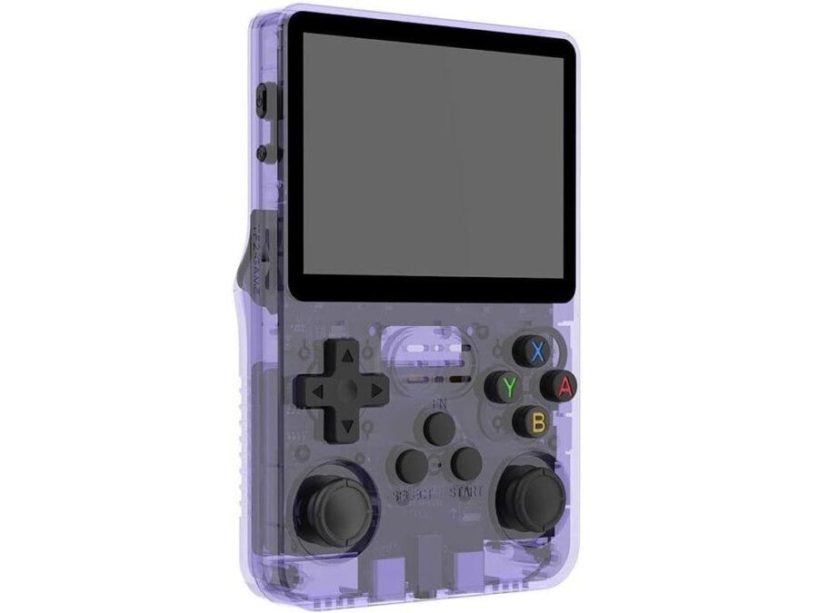 36S Retro Handheld Console Φορητη Κονσολα Ρετρο 64GB Purple Transparent – 15000+ Games, IPS 3.5”, RGB Lighting, Dual Analog, PS1/PSP/N64/Dreamcast/SNES/GBA/NES/Sega/Arcade Retro Gaming Console