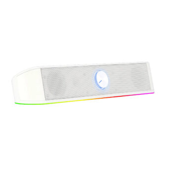 Redragon GS560 Adiemus RGB Soundbar Ηχείο Υπολογιστή 2.0 6W με USB, AUX 3.5mm & RGB Φωτισμό – Λευκό