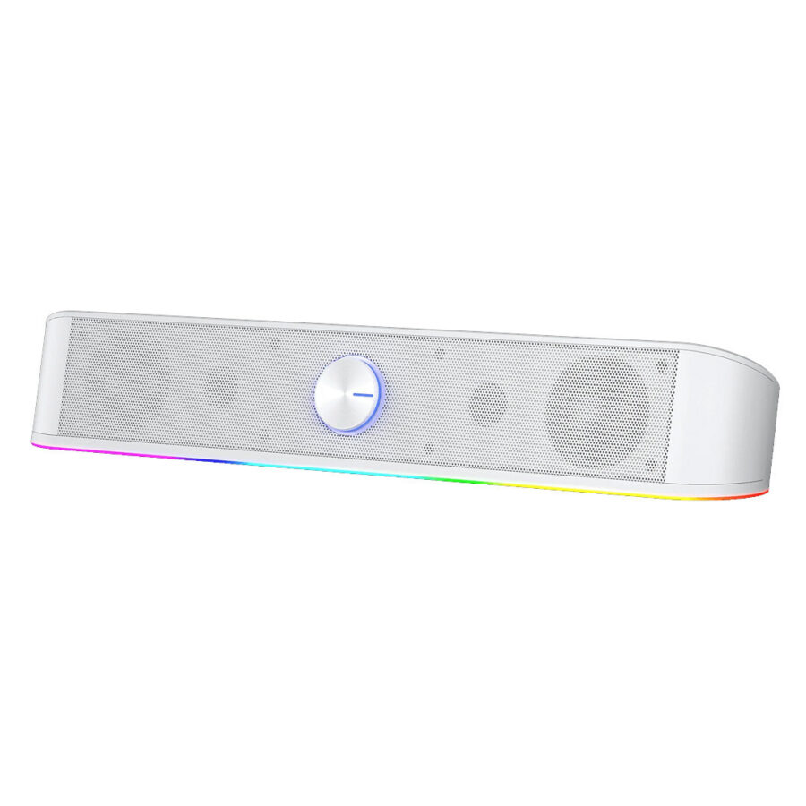 Redragon GS560 Adiemus RGB Soundbar Ηχείο Υπολογιστή 2.0 6W με USB, AUX 3.5mm & RGB Φωτισμό – Λευκό