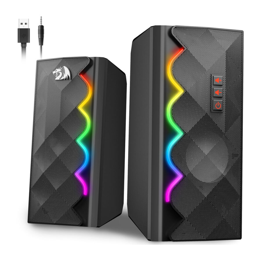 Redragon GS522 Cipher RGB Ηχεία Υπολογιστή 2.0 10W με RGB Φωτισμό, USB & AUX 3.5mm – Μαύρα