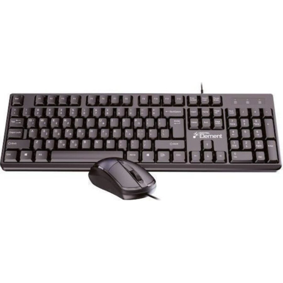 Element KB-145UMS v2.0 Ενσύρματο Σετ Πληκτρολόγιο & Ποντίκι USB Full Size 104 Πλήκτρων (En) Μαύρο