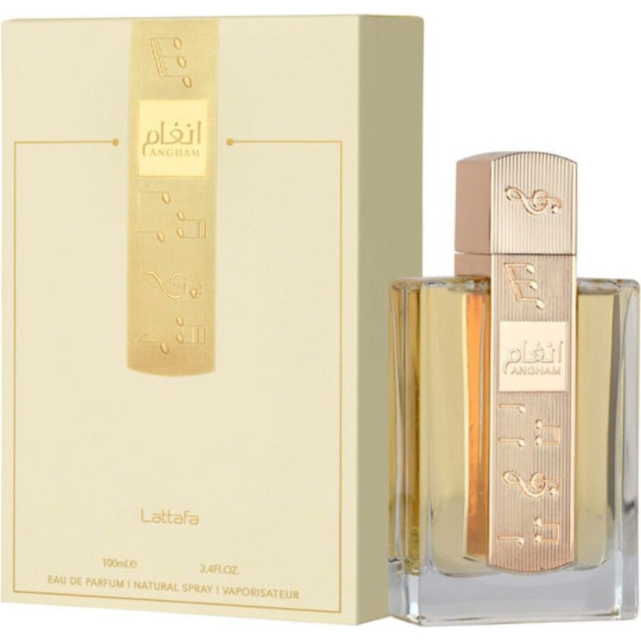 Lattafa Angham Eau de Parfum Unisex Άρωμα 100ml – Γλυκό Βανιλίας, Κεχριμπαριού & Πραλίνας Με Μεγάλη Διάρκεια