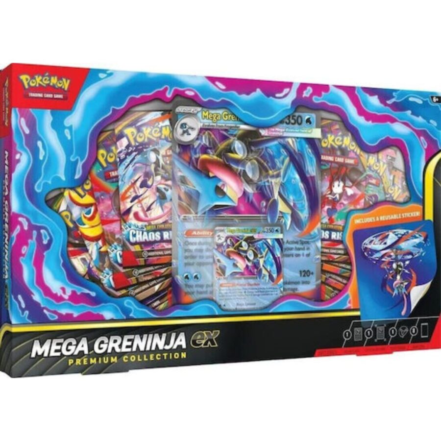 Pokemon TCG Mega Greninja ex Premium Collection Συλλεκτικό Σετ με 8 Booster Packs, Promo Κάρτες & Αυτοκόλλητο