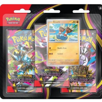 Pokemon TGC Trading Card Games: Mega Evolution – Pitch Black Binacle 3-Booster Blister Αγγλικά | 3 Booster Packs & Promo Binacle