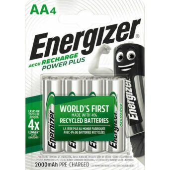 Energizer Power Plus Επαναφορτιζόμενες Μπαταρίες AA Ni-MH 2000mAh 1.2V 4τμχ Προφορτισμένες Υψηλής Απόδοσης