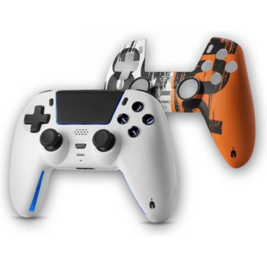 Spartan Gear Sarissa Ασύρματο Gamepad για PC, PS5, PS4 & Nintendo Switch Λευκό με Extra Faceplate