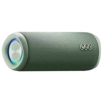 QCY SP7 Green – Portable Bluetooth Speaker w Stereo Sound 40W, Mic for Calls, RGB Light Show